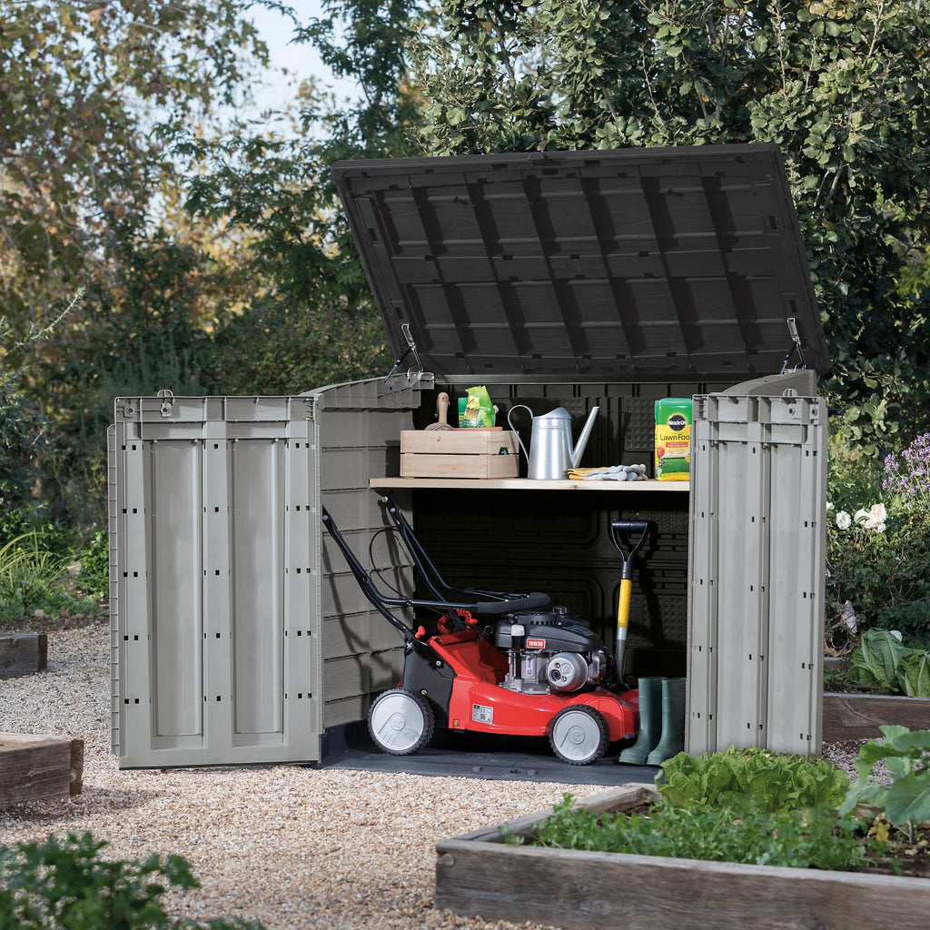 1200L Outdoor Garden Storage Box, Polypropylene Storage Unit, Grey