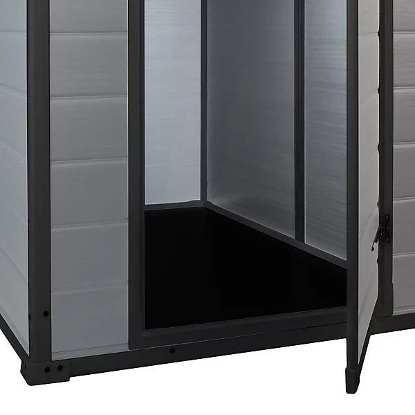 6 × 4 ft Pent Resin Garden Shed with Floor and Window, Grey