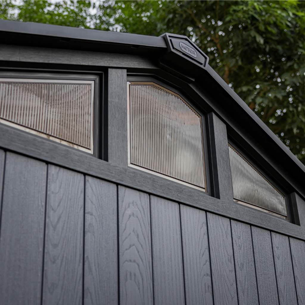 Keter Stronghold 8x6 ft. Resin Outdoor Storage Shed, Gray Wood-Look